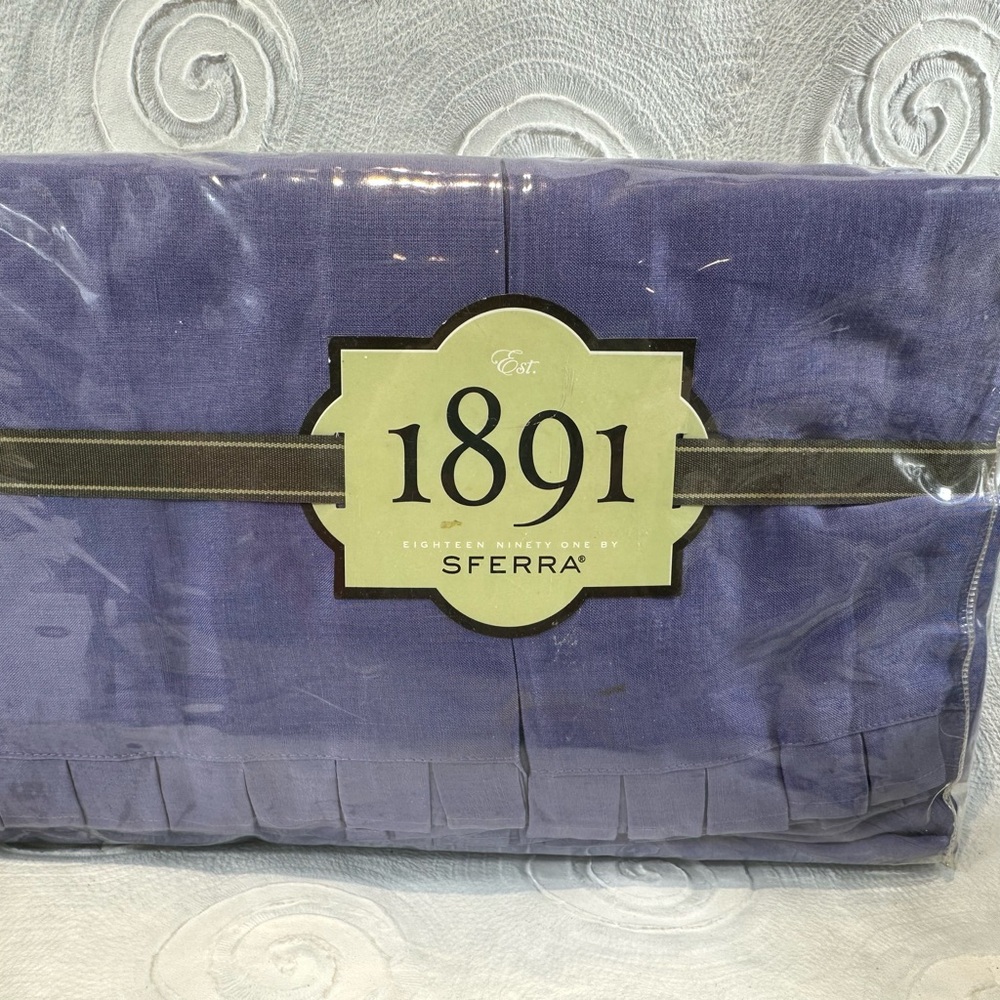 SFERRA 1891 NEW Full Lavender Bed skirt CULOTTE